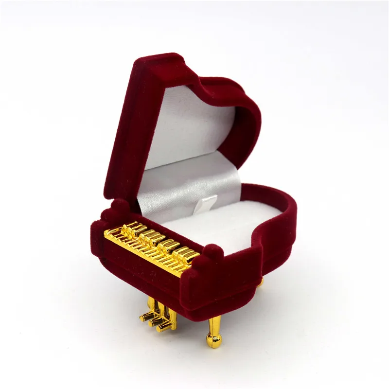 Samt Apfel Klavier Violine Sonnenblume Schmuck Geschenkbox Hochzeit Verlobungsring Box für Halskette Ohrring Armband Verpackung Display – Detail 15