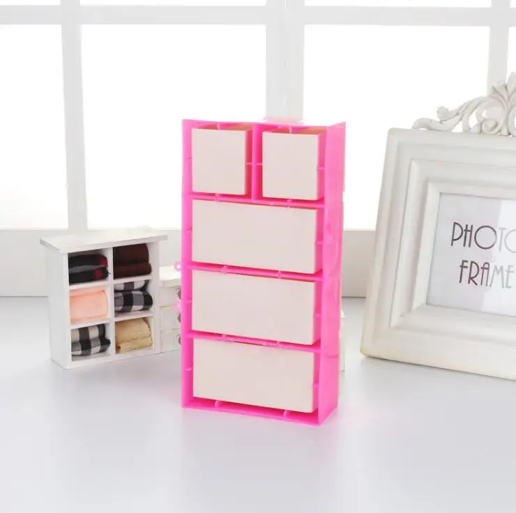 armoire for barbie doll Wardrobe Storage Cabinet Lockers For Barbie Dolls Accessories Princess Bedroom Drawer Locker