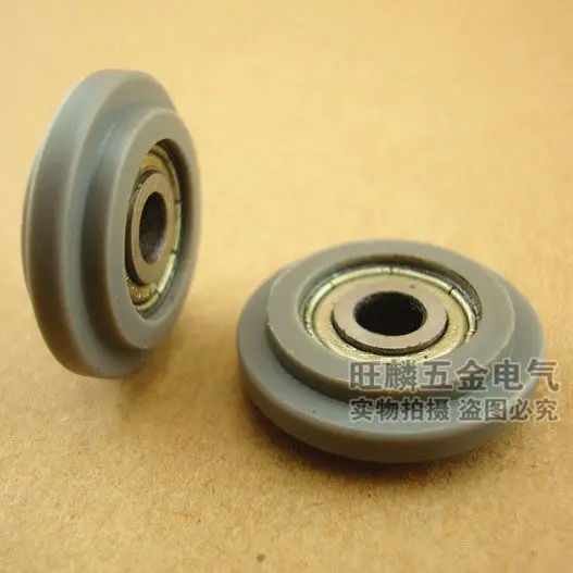 Outer convex Y shaped groove inner diameter 24 outer diameter 5 thick 7 shift door and window pulley embedded bearing nylon plas