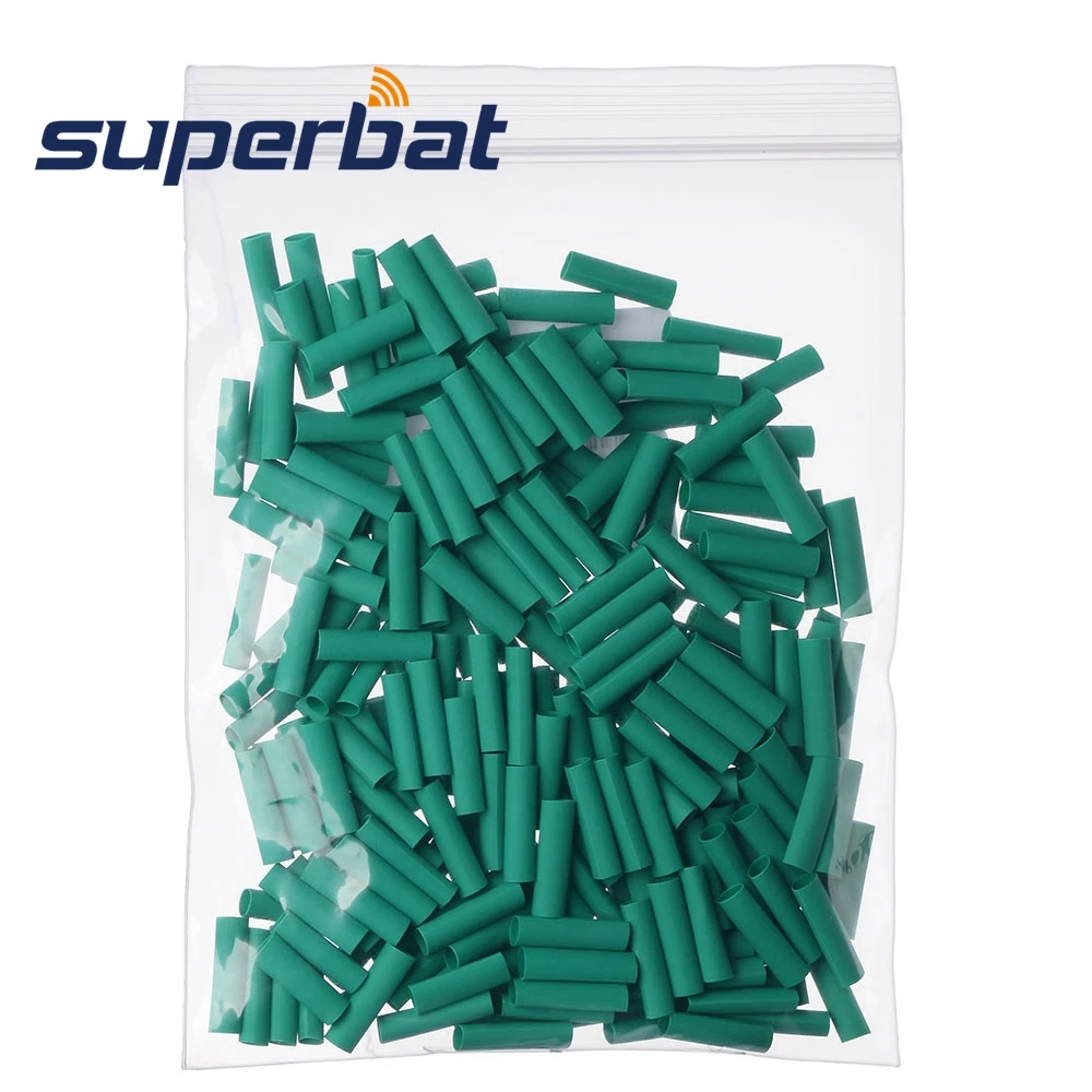 Superbat 100pcs Wire Wrap Sleeve 3.5mm Dia 18mm Long Heat Shrink Tubing Green