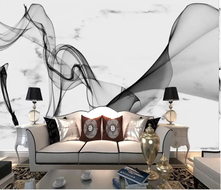 Modern Custom 3D Wallpaper Art Painting Mural Wallpaper Modern abstract ink lines TV background wall