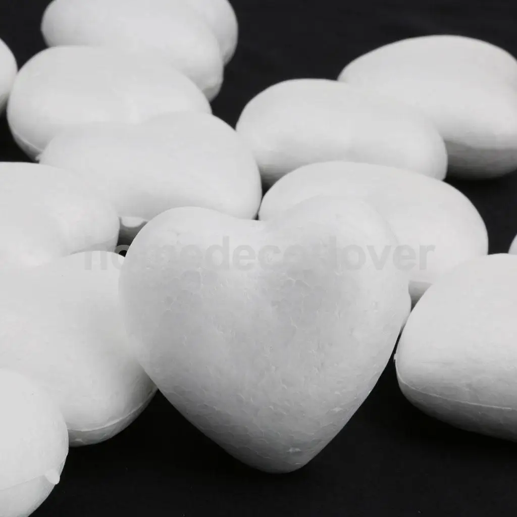 20Pcs 80mm White Modelling Craft Polystyrene Foam Heart Styrofoam Balls Wedding DIY Decoraion Kids Craft Supplies