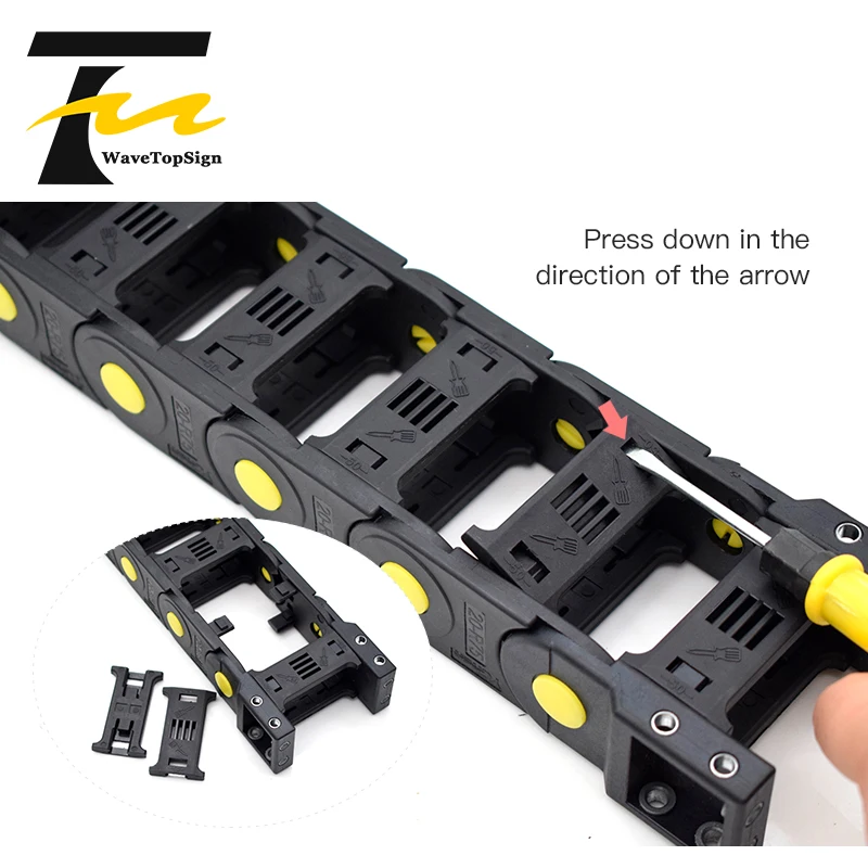 WaveTopSign Cable Chains Bridge Type Both Side Opening 20x50 20x77 25x38 25x60 25x75 25x100mm Plastic Towline Transmission