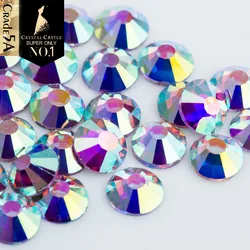 Crystal Castle Strass Hotfix Rhinestones, DIY Iron On Transfer, AB Glass Gems, Hot Fix Rhinestones, Best Shiny Nail Stones, 5A