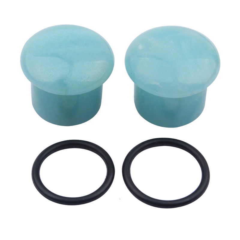 Natural Amazonite Stone Piercing Flesh Ear Stretcher Plug and Tunnels Single Flare Ear Expander Gauges Kit Piercing Body Jewelry