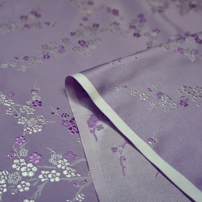 Purple Plum Pattern 3D Jacquard Yarn Dyed Fabric For Women Wedding Dress, Coat, Bag, Sofa Cushion Sewing Accessories Patchwork
