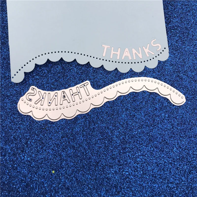 Metal Cutting Dies thanks wavy lace edge borderline cut dies Scrapbook paper craft card emboss knife blade punch stencils