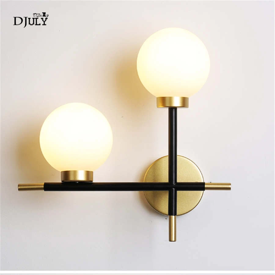 

nordic Magic Beans glass wall lamp for bedroom Aisle Minimalism living room decoration home deco led glass ball wall lights e27