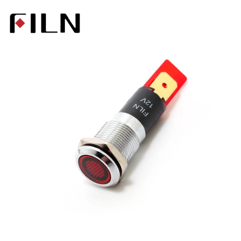 FILN FL1M-12FJ-1 mini metal red yellow green 6v 48v 110v 220v 12v pilot lamp with pins