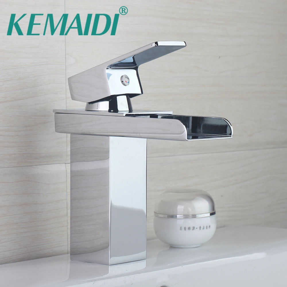 

KEMAIDI Luxury Bathroom Faucets Waterfall Chrome Polish Basin Taps Hot And Cold Water Bathroom Sink Tap Mixer Faucet torneira