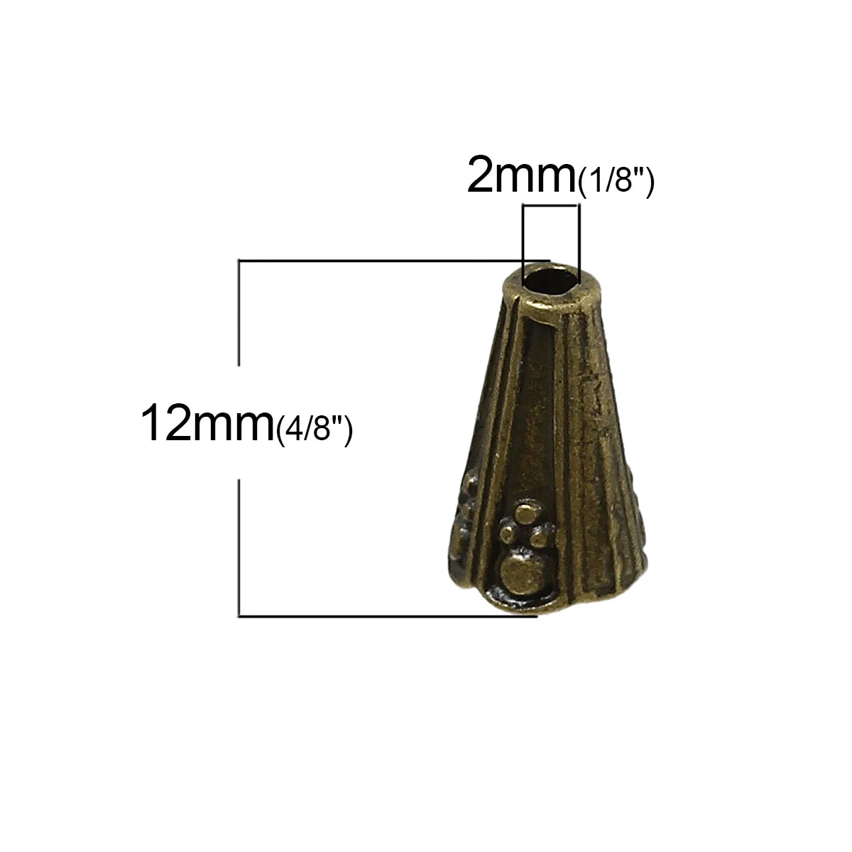 DoreenBeads Beads Caps Cone Antique Bronze (Fits 8mm Beads)Pattern 12mm(4/8\