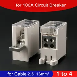 2 pcs/lot 1 to 4 Branches Circuit Breaker Switch Terminal Block for DZ47(LE) 100A