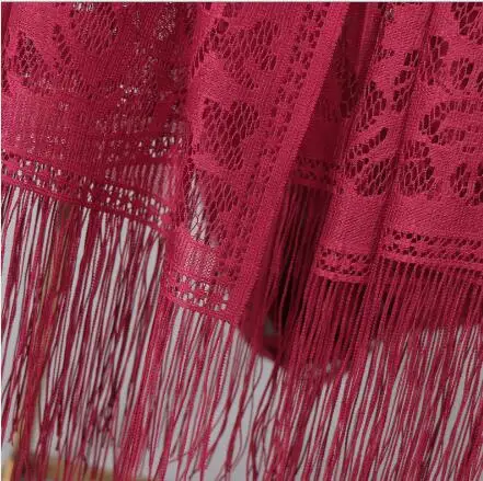 Elegant Women Cotton Polyester Floral Lace Scarf Shawl Tassels Party Wedding Lace Veil India Arab Muslim Hijabs Scarves