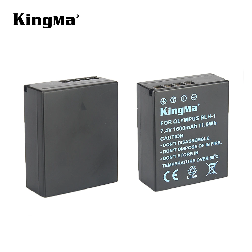 KingMa 2 sztuk 1600mAh BLH-1 BLH1 BLH 1 wymienna bateria i podwójny ładowarka Micro USB dla Olympus E-M1 Mark II kamery