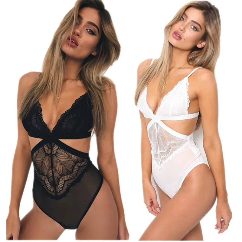 Sexy lingerie Teddies & Bodysuits hot lace deep V sexy Body Suit women female sex underwear intimates porno teddy intimates