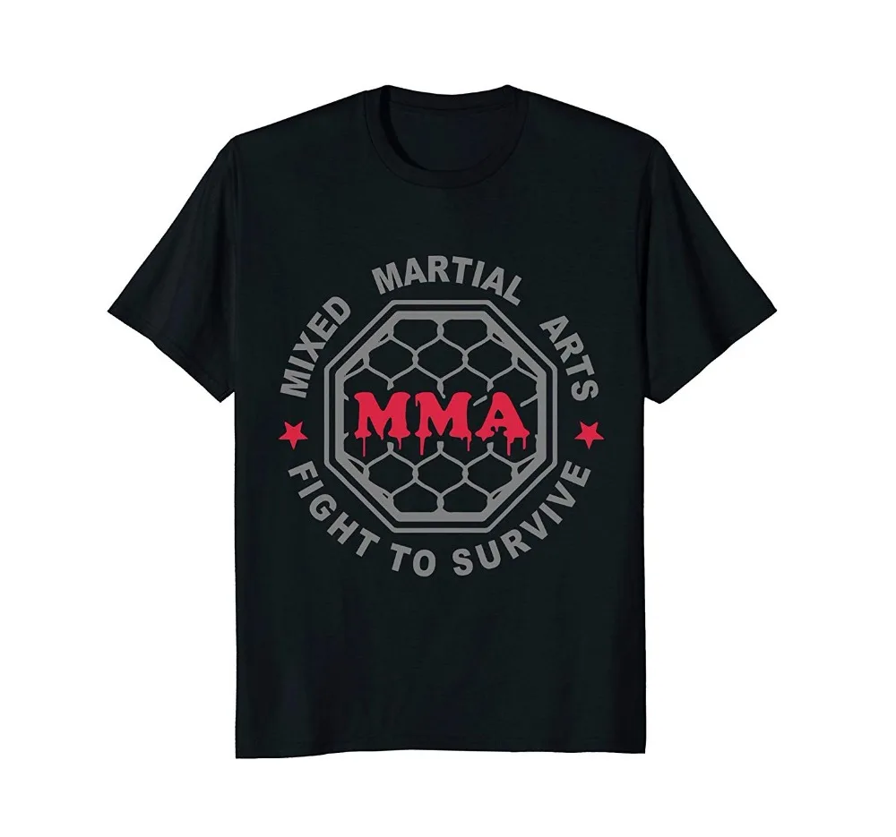 Mma Mixed Martial Arts Cage T Shirt Bjj Men Brand Famous Clothing Men T-Shirts Cotton  Size Make Your Own Shirt