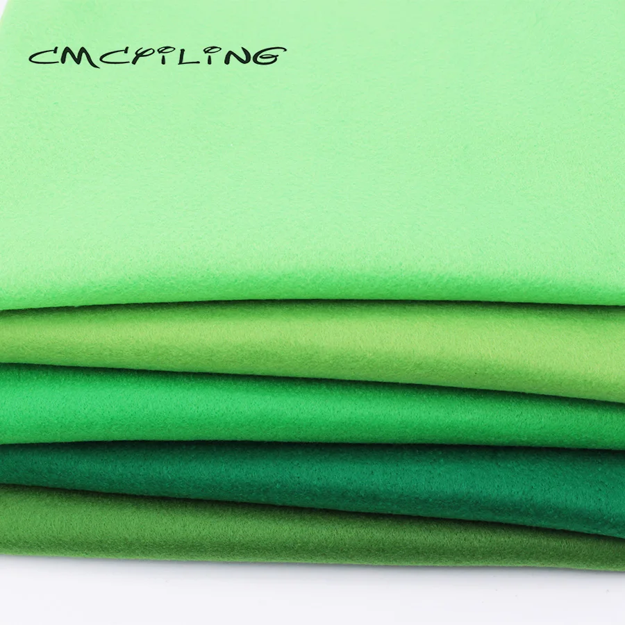 Green Series Smooth/High Density Soft Felt Fabric For Needlework DIY Sewing Dolls Crafts , Non-woven  Cloth 45*110CM