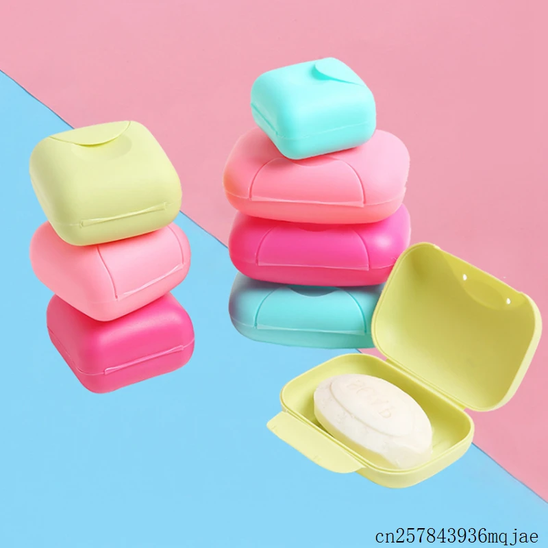 

100pcs Soap Dish Soap Box Case Holder Container Bathroom Sealed Soap Case Wash Shower Home Shower Accessories