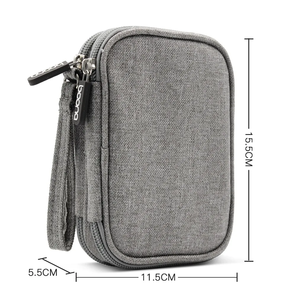 Oxford Fabric Double Deck Soft Shockproof Carrying Digital Organizer Travel External Storage HDD Case Hard Drive Pouch Bag