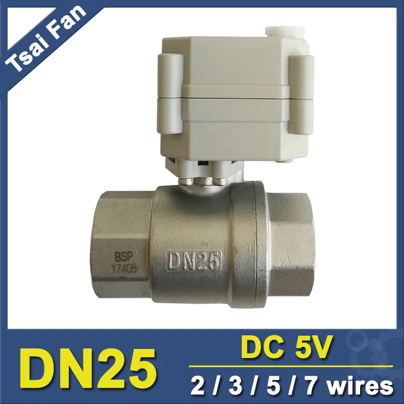 

TF25-S2-B SS304 Полный Порт DN25 BSP/NPT 1 "моторизованный клапан с ручным управлением и индикатором положения DC5V 2/3/5/7 провода