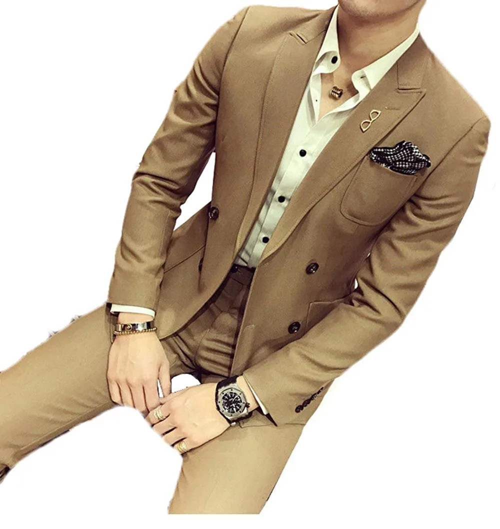 

Fashion Men's Suit Slim Fit 2 Pieces Graduation Party Suits Tuxedos Blazers For Men Jacket+Pants