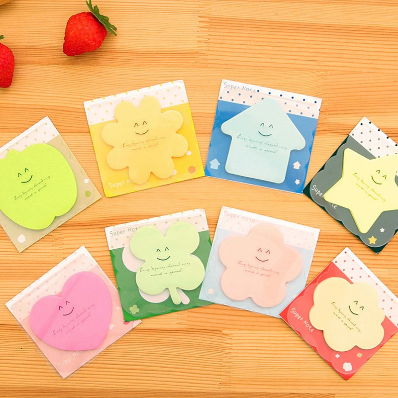 Candy colors Creative Sticky Notes Memo Pad Paper Sticker Gift Cartoon Cute Wall stickers Fridge sticker N times 8 color