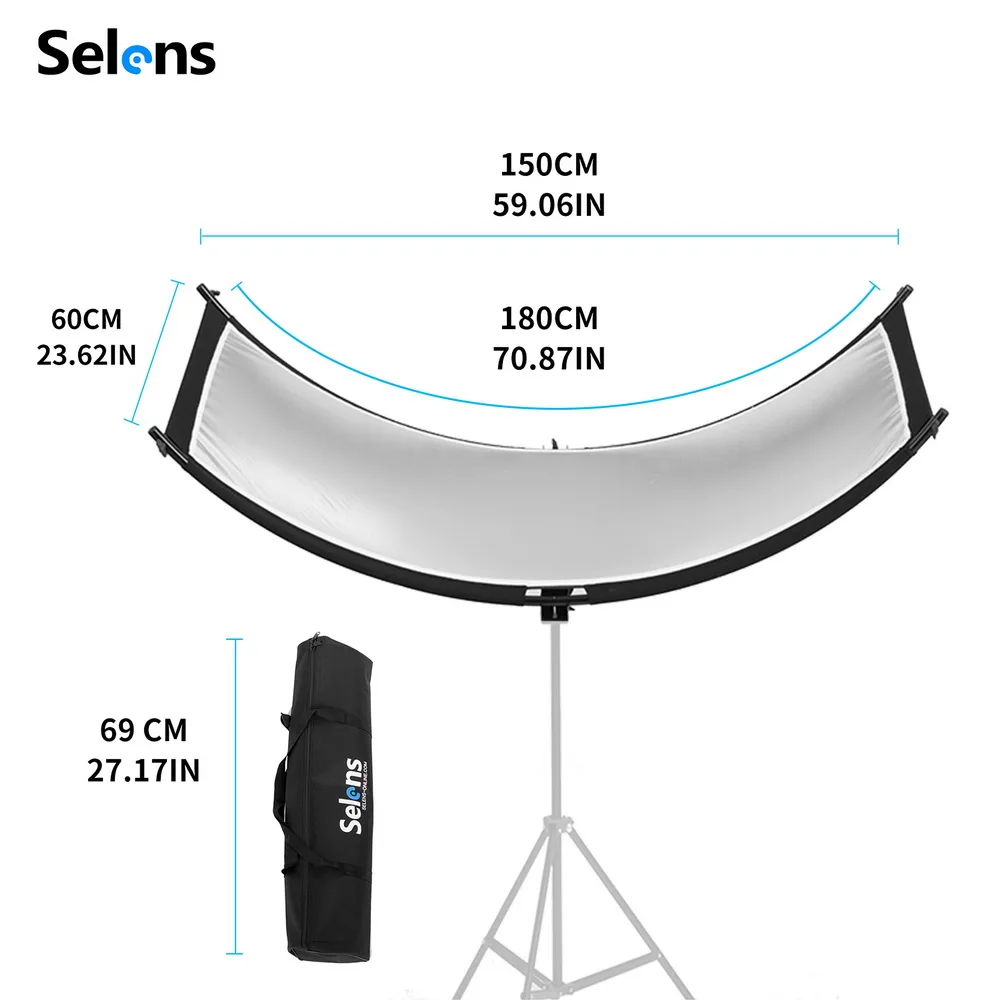 Selens U-type Reflector With Tripod Collapsible Photography Light Reflective Screen for Studio MultiPhoto Disc Diffuers Acessory