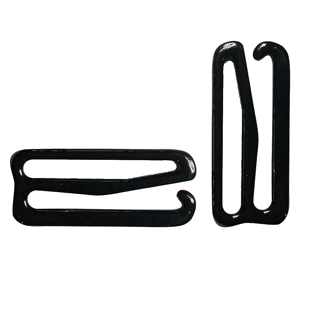 100/lot 8mm/10mm/15mm/20mm/25mm Adjuster Metal Black Lingerie Hardware Sewing Clip Hook Eye for Bikini Bra Strap Home Decoration