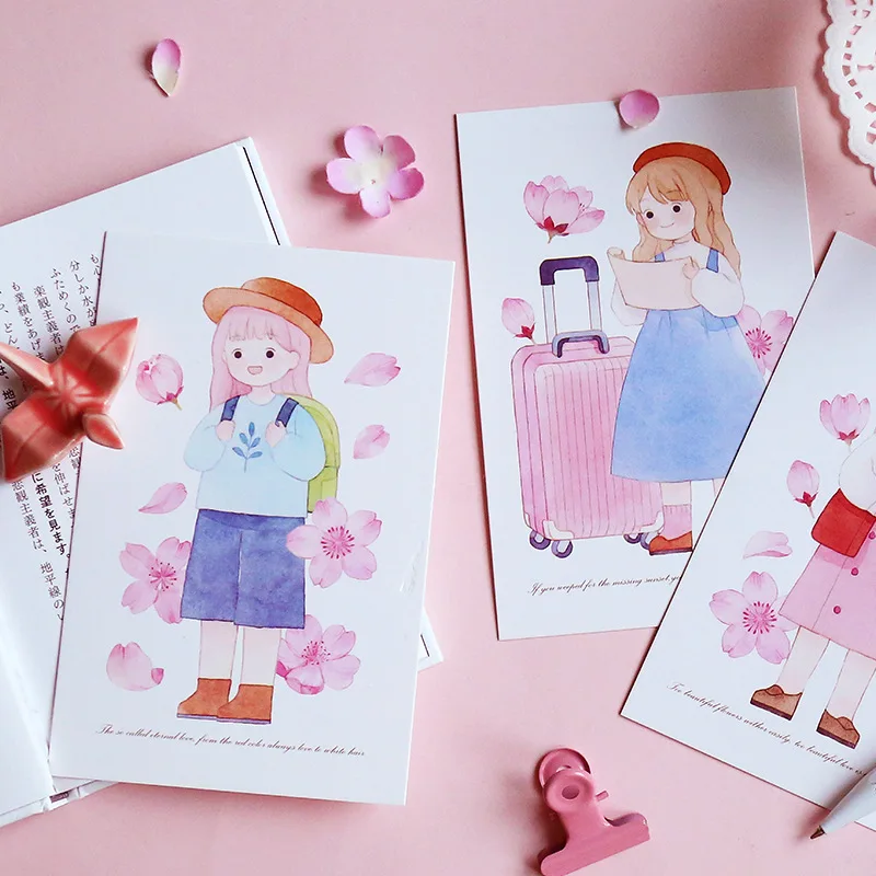 30 Sheets/Set Cartoon Sakura Postcards Greeting Card Birthday Letter Business Gift Card Message Card