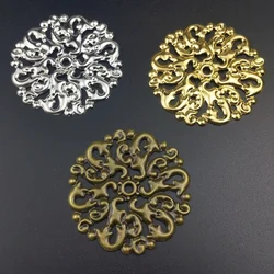 20pcs bronze 50mm round Filigree Wraps Metal Charms For Embellishment Scrapbook DIY Jewelry Metal Craft Wraps