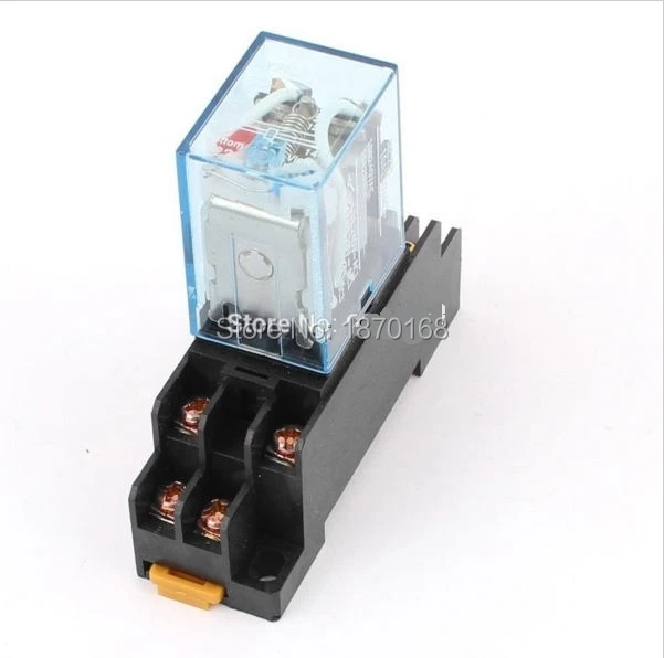 MY2N-J DC 24V Coil General Purpose Relay DPDT 8 Pin 5A 240VAC/28VDC w Socket Base by Amico