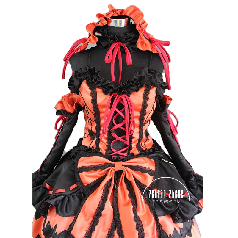 

New Arrival Date A Live Cosplay Costume Tokisaki Kurumi Hallween Party Costume Dress For Women Girl Custom Made