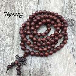 108x6mm Red Sandalwood Beads Buddha Malas Bracelet Healthy Jewelry Buddhist meditation Wooden Rosary Beads,Prayed Beads MY1490