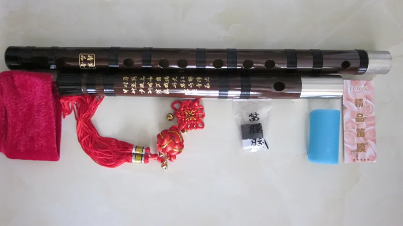 Chinese Noble Bamboo Flute, Professional Transversal, CDEFG Key, Black ox Horn, Open Hole, Dizi Bamboo Flauto, High Quality