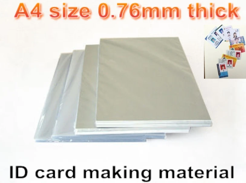 Blank Laser Print PVC Sheets White For ID Card Making Student Membership Card Material A4 Size 0.76mm Thick