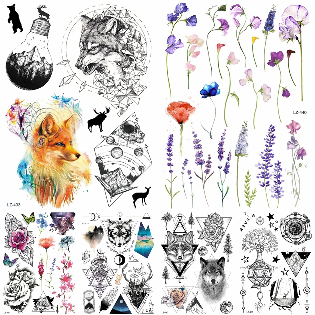 HOT Waterproof Temporary Tattoo Lion Designs 21x15CM Cobra Snake Fake Flash Transfer Tattoo Stickers Summer Style Women Men