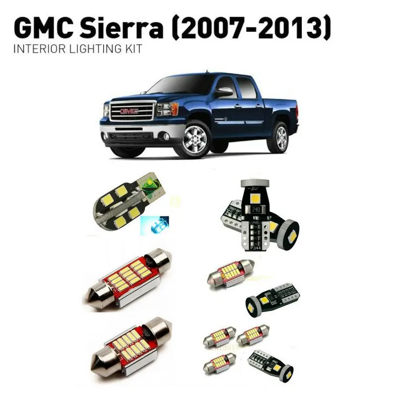 

Led interior lights For GMC sierra 2007-2013 12pc Led Lights For Cars lighting kit automotive bulbs Canbus