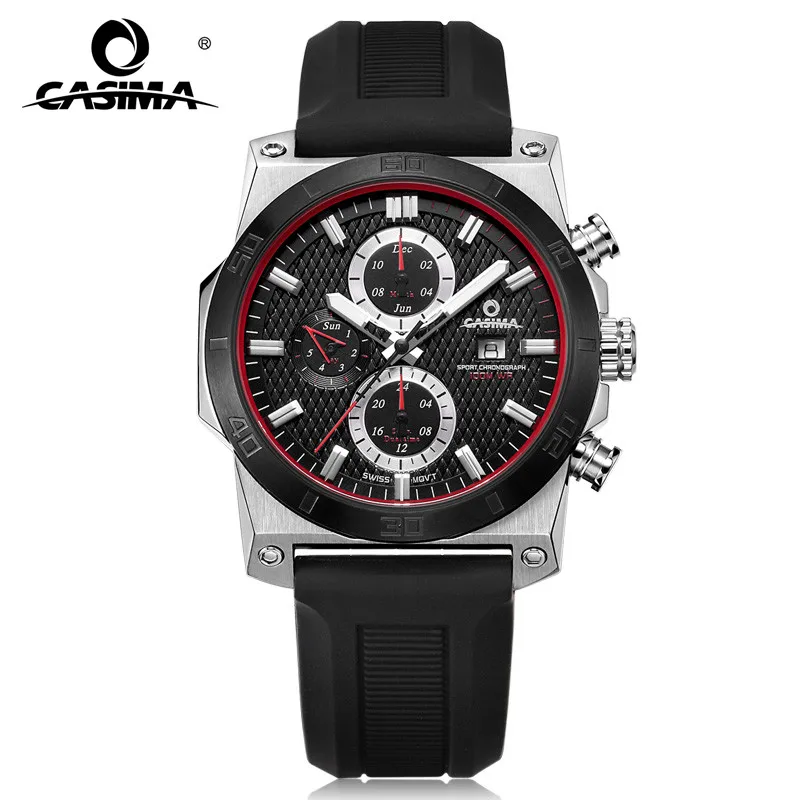 

Fashion Luxury Brand Watches Men Casual Charm Cool Sport Mens Quartz Wrist Watch Calendar Silicone Waterproof 100m CASIMA 8307