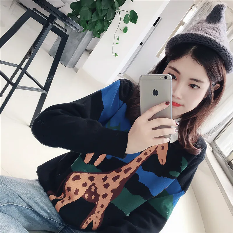 Sweater with deer Christmas jumper winter sweater pullovers female sweaters fashion 2018 women christmas sweater women DD1740