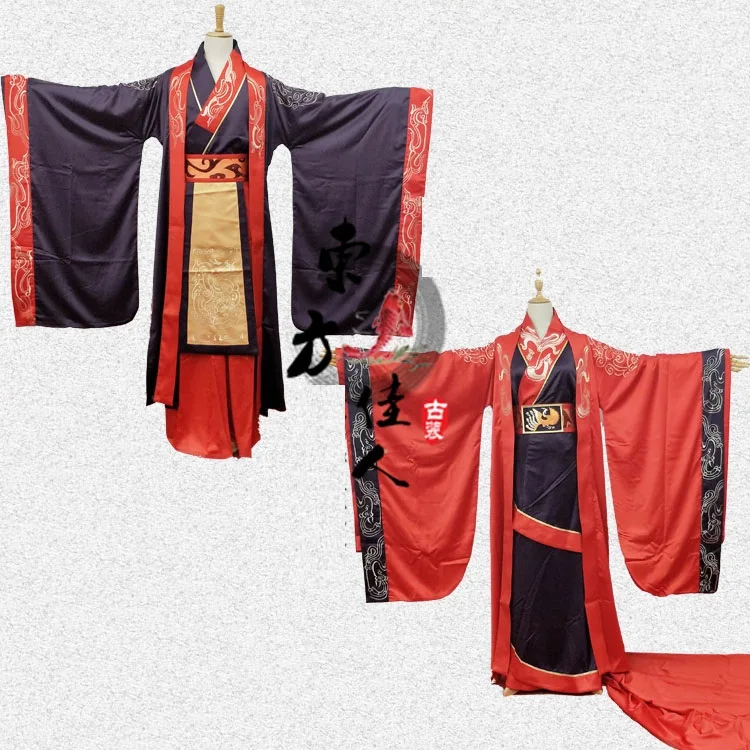 Ancient Chinese Han Wedding Hanfu for Couple Bride and Groom Delicate Embroidery Hanfu Drame Costume Stage Performance Costume