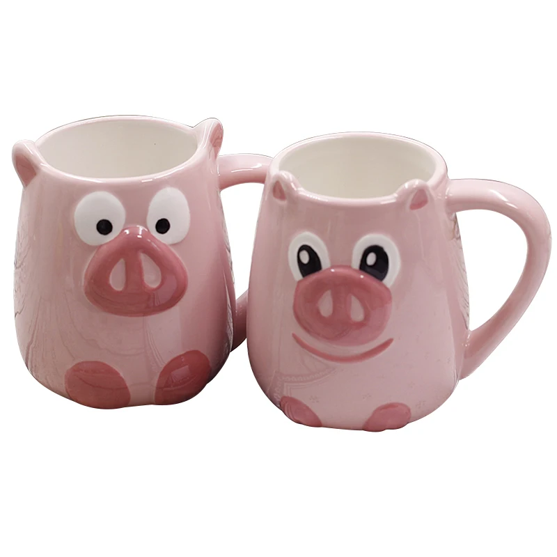 

450ml Cute Pink Pig Ceramic Coffee Mug Hot Sale 3D Swine Hand Painted Water Cup And Mug Birthday Gift Free Shipping