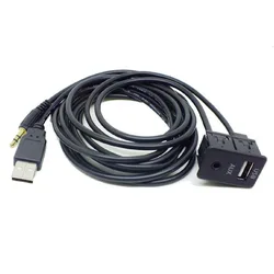 Car AUX USB Male Dash Flush Mount Mounting Adapter Suitable for Toyota Avensis RAV4 Auris Corolla Venza Yaris