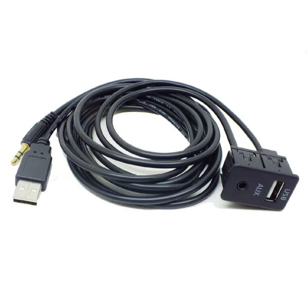 Samochodowy adapter montażowy AUX USB męski do montażu podtynkowego pasujący do Toyota Avensis RAV4 Auris Corolla Venza Yaris