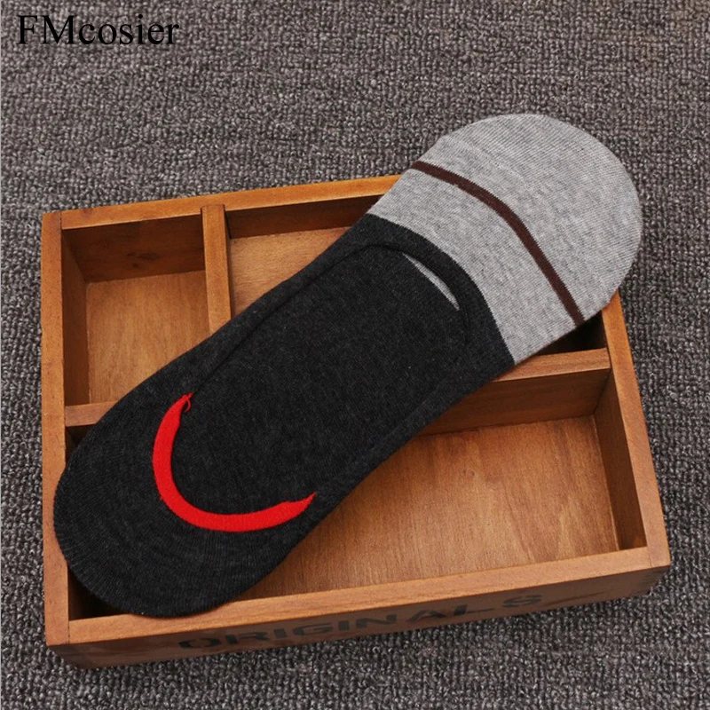 12 Pairs New Men's Ankle Socks Short Color Big Size Boat Male Slippers Casual Meias Non-slip Silicone Invisible 43 45 46 47