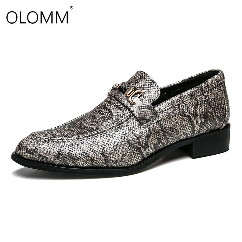 Luxury Brand Mens Dress Shoes Wedding Shoes for Men Dress Shoes Loafers Men Shoes Leather Zapatos De Hombres Snake Skin Shoes