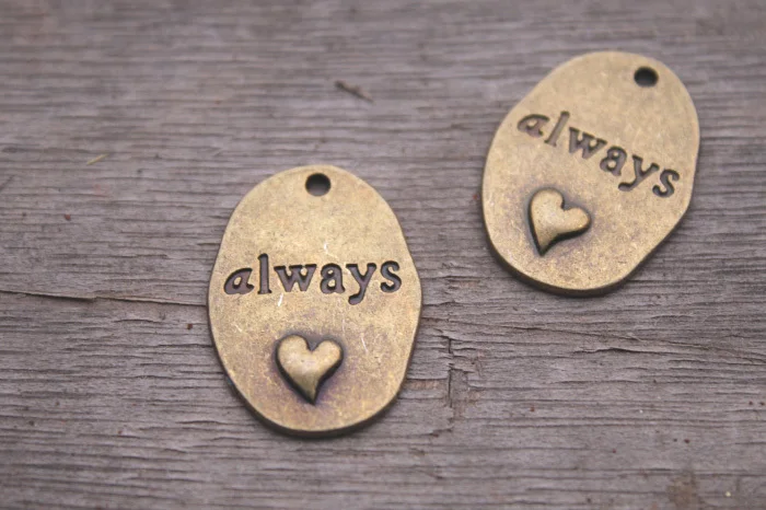 15 unids/lote de colgante con forma de corazón, de tono bronce, inspirado por HP, siempre, Snape y Lily Patronus