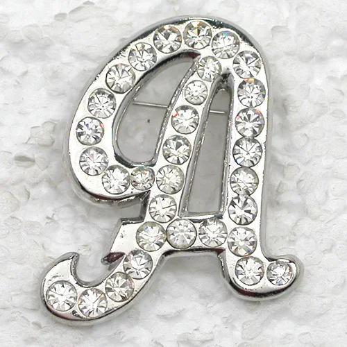 

60pcs/lot Mixed Color (Can Notes Color) Wholesale Fashion brooch Rhinestone Letter A Pin brooches C102020