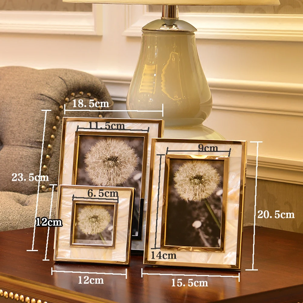 Fashionable Natural Seashell Photo Frames, Hand-Made Home Deco, Framing Display, YSPF-007