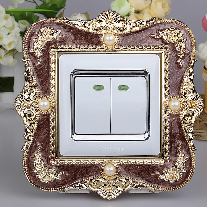 86 European Pearl Switch paste  Acrylic Lamp switch Decorating sleeve  outlet decoration Resin protective sleeve