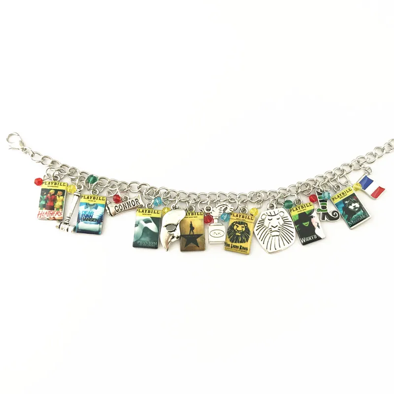 The Phantom Of the Opera Dear Evan Hansen Les miserables Heathers Broadway Charm Bracelet